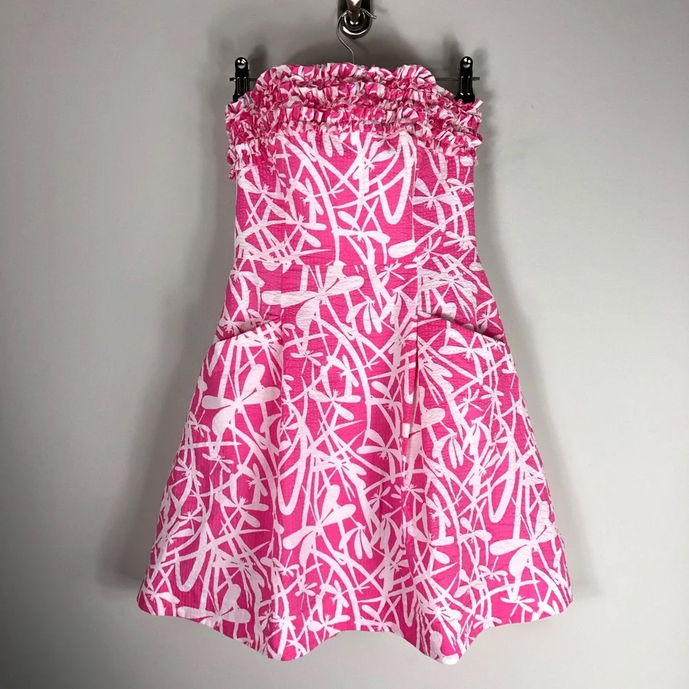 Lilly Pulitzer Ferra Strapless Dress Dragonfly 566 - Picture 2 of 9